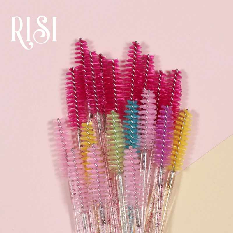 

RISI Disposable Crystal Eyelash Brush Mascara Wands Applicator Diamond Eye Lash Brushes Eyelash Extension Makeup Tools