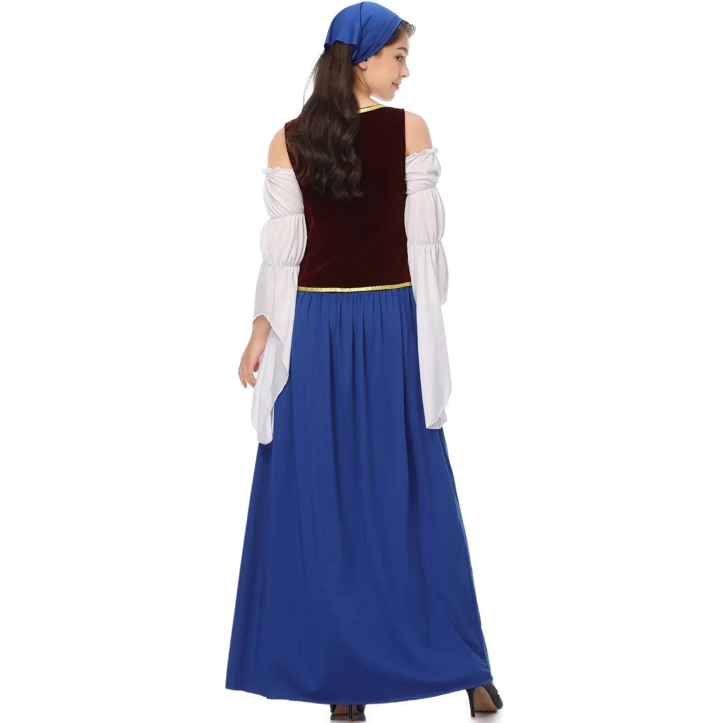 Vrouwen Duitse Dirndl Jurk Vest Sjaal 3 stks/set Bier Festival Beierse Oktoberfest Kostuum Sexy Wench Maid Kleding