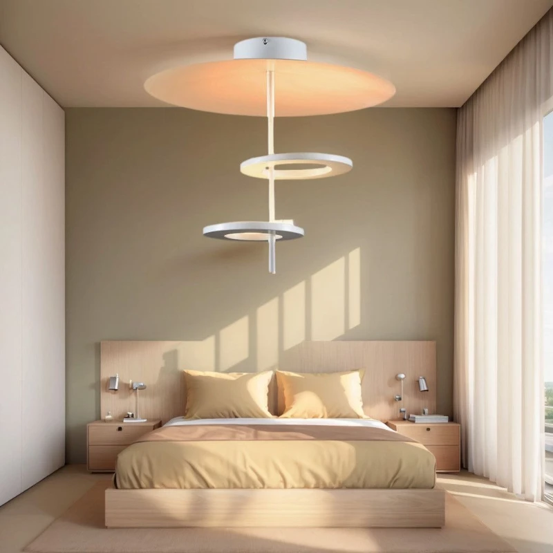 Italian Light Luxury Iron Ring Restaurant Ceiling Light Living Room Tea Room Bedroom Design Modern Simplicity Art LED Lighting