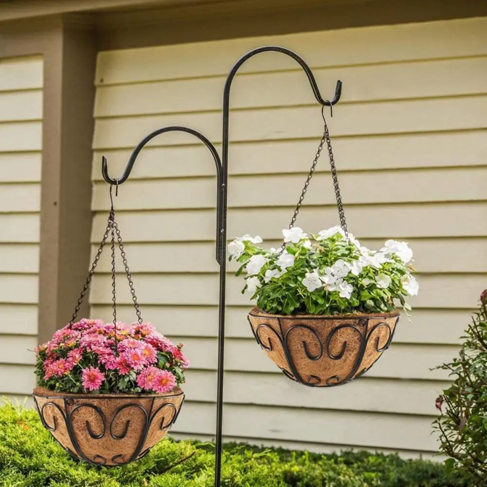 

4Pcs/Set 40cm Flower Basket Hanger Double Hook Iron Flower Plant Pot Replacement Chain Hanger Bird Feeders Hanging Garden Supply