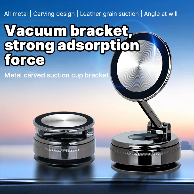 

Metal Vacuum Suction Cup Car Phone Holder Navigation Universal Mount for Mobile Phones Vehicle Magnetic Absorption Stand