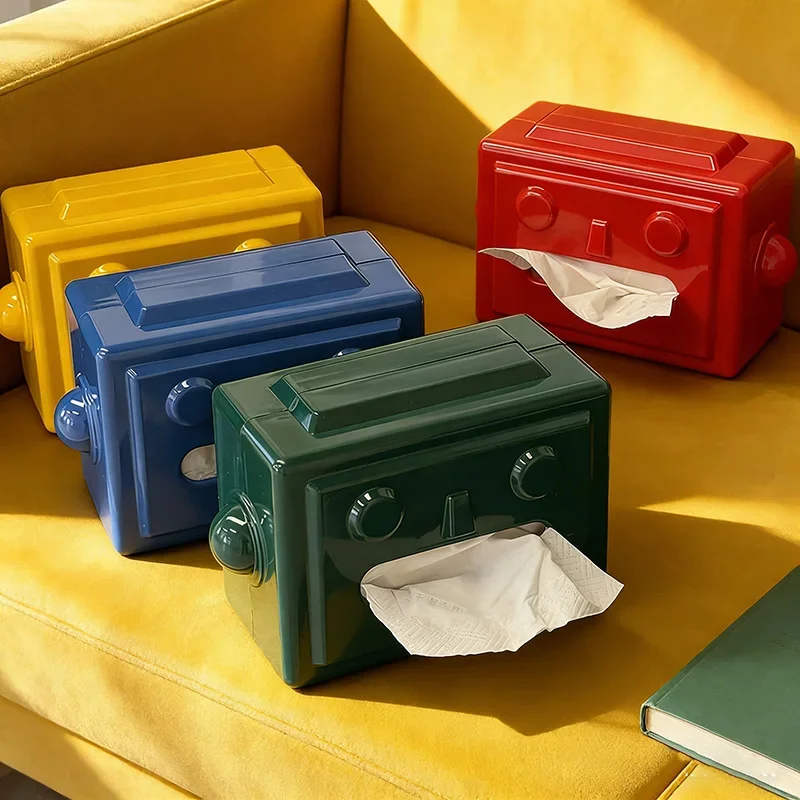 Creative Robot Tissue Box Napkin Holder Desktop Kitchen Storage Decoration Paper Box Gift for Friends Home Office Decor