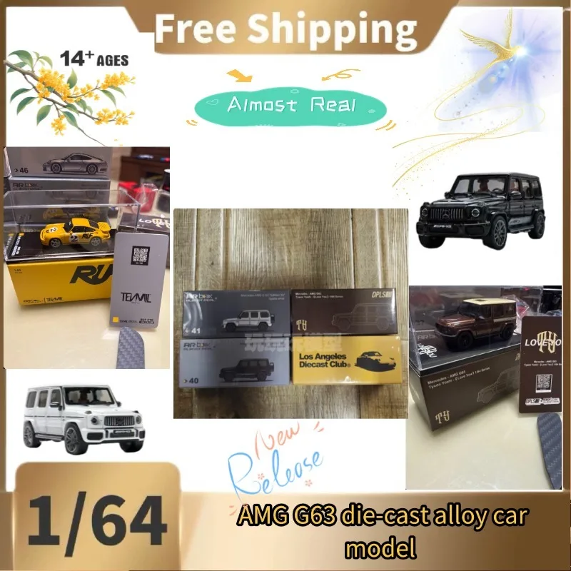 [In Stock]Almost Real 1:64 AMG G63 die-cast alloy car model, collectible desktop ornament, boy's gift, Festival gift.