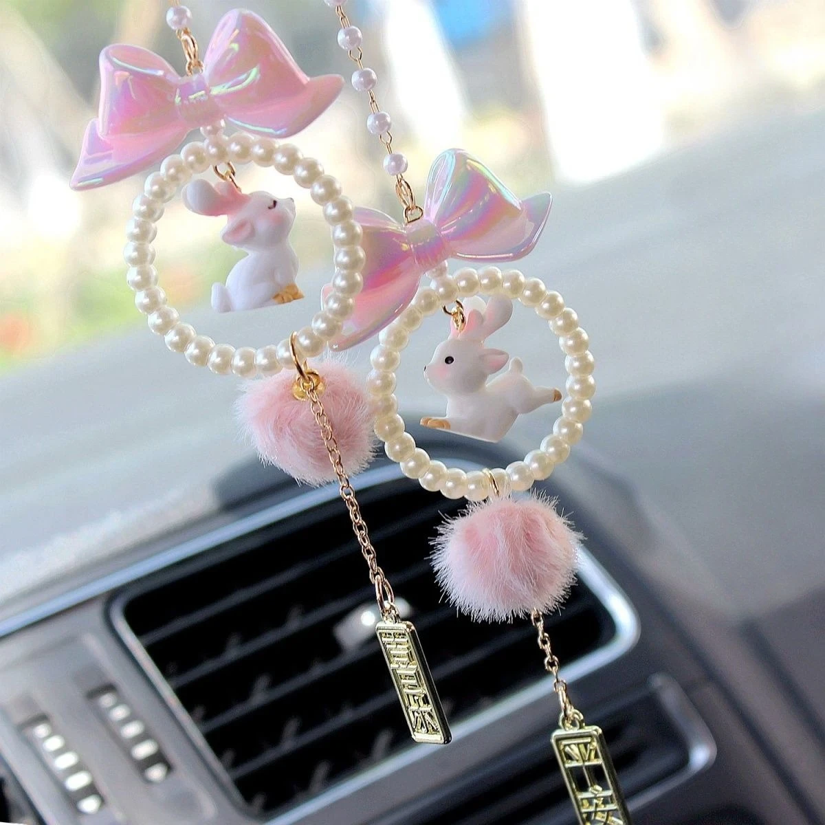 

New Cute Cartoon Car Hanging Ornament Lucky Charm Auto Decor Rearview Mirror Accessories