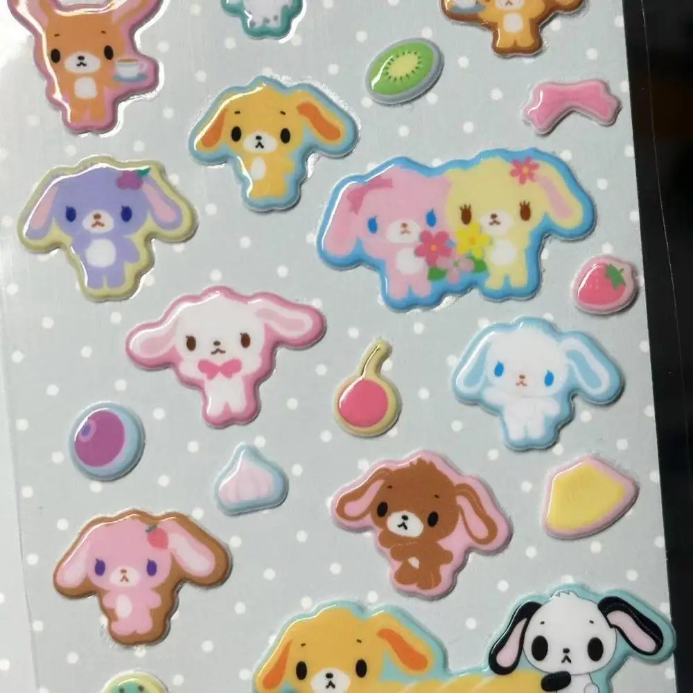 جديد الكرتون الفاكهة Sugarbunnies ملصقات PVC Shirousa Kurousa ملصقات الإغاثة سطح المكتب كتيب دفتر الديكور هدايا العيد