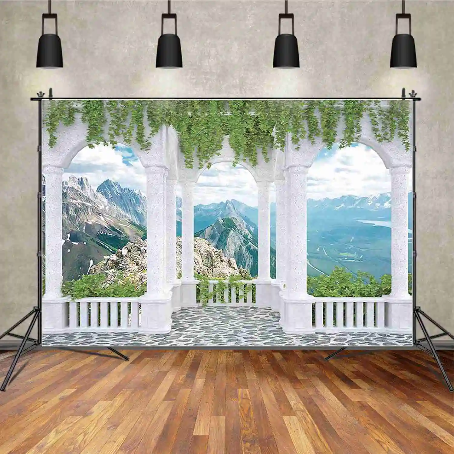 MOON.QG حديقة الربيع الصيف الشاطئ قوس منطقة الصورة الإطار خلفية عطلة الديكور التصوير خلفية التقاط الصور خلفية