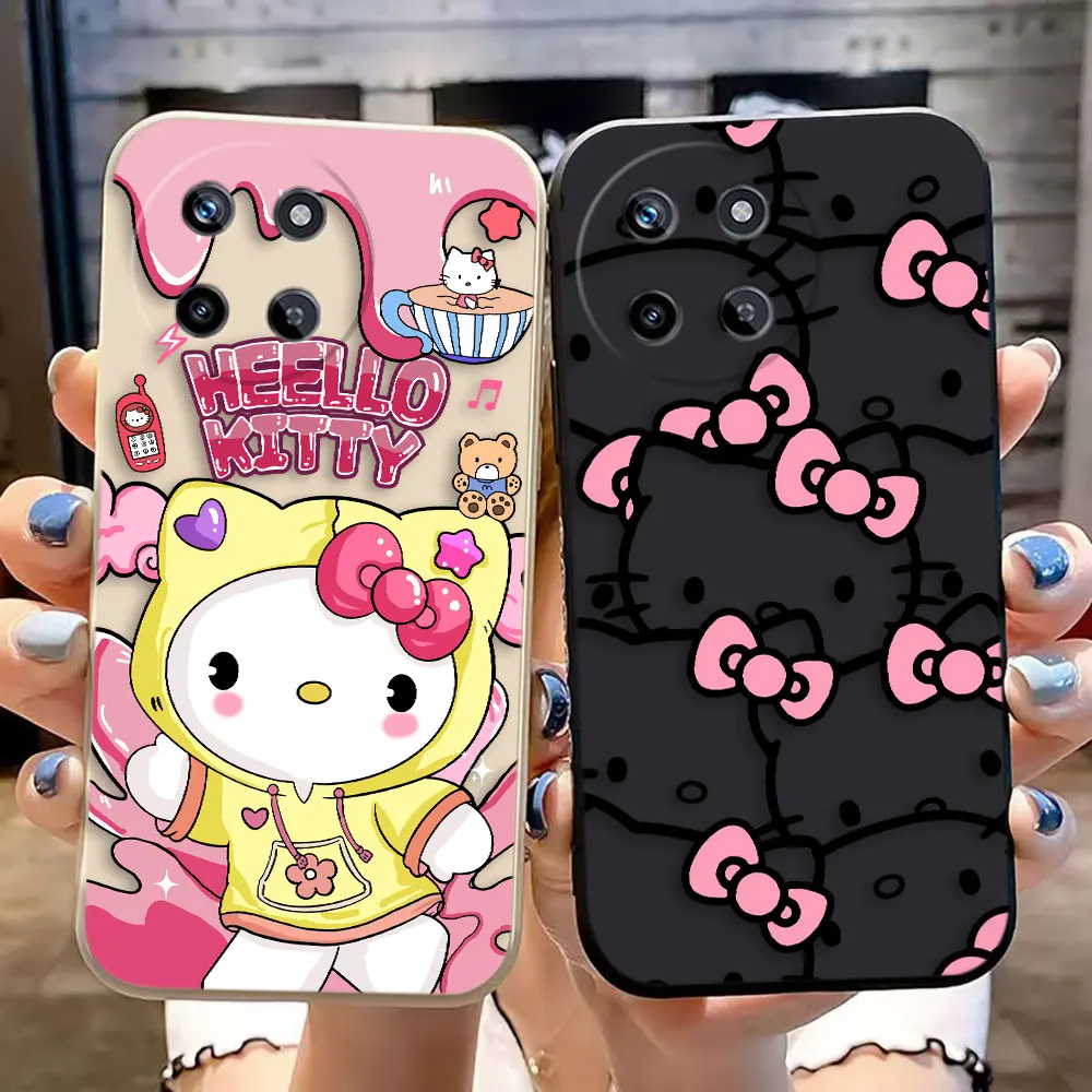 Cute Pink Hello Kitty Cat Cover Phone Case For OPPO Realme 11 10 9 9I 8 8I 7 7I 6 5 PRO PLUS 4G 5G Colour Case Funda Coque Shell