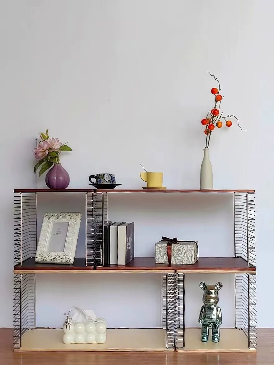 Modular Coffee Table Nordic Metal Storage Rack Combined Store Furniture Solid Wood Sofas Side Tables Bedside Tables Storage Tabl