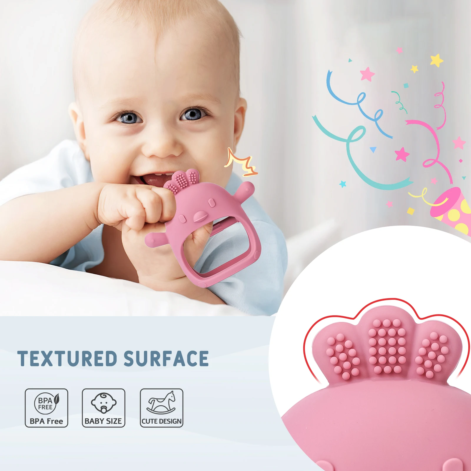 Baby Teether Gloves BPA Free Kids Teething Silicone Newborn Dental Care Gums Anti-eating Hand ​Molar Stick Baby Accessories