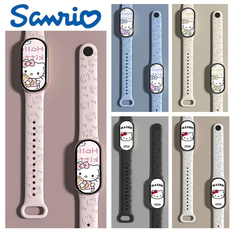 Sanrio Hello Kitty Watchband for Xiaomi Mi Band 8 7 6 5 4 3 Bracelet Wrist Straps Cartoon Replacement Sports Strap Accessories