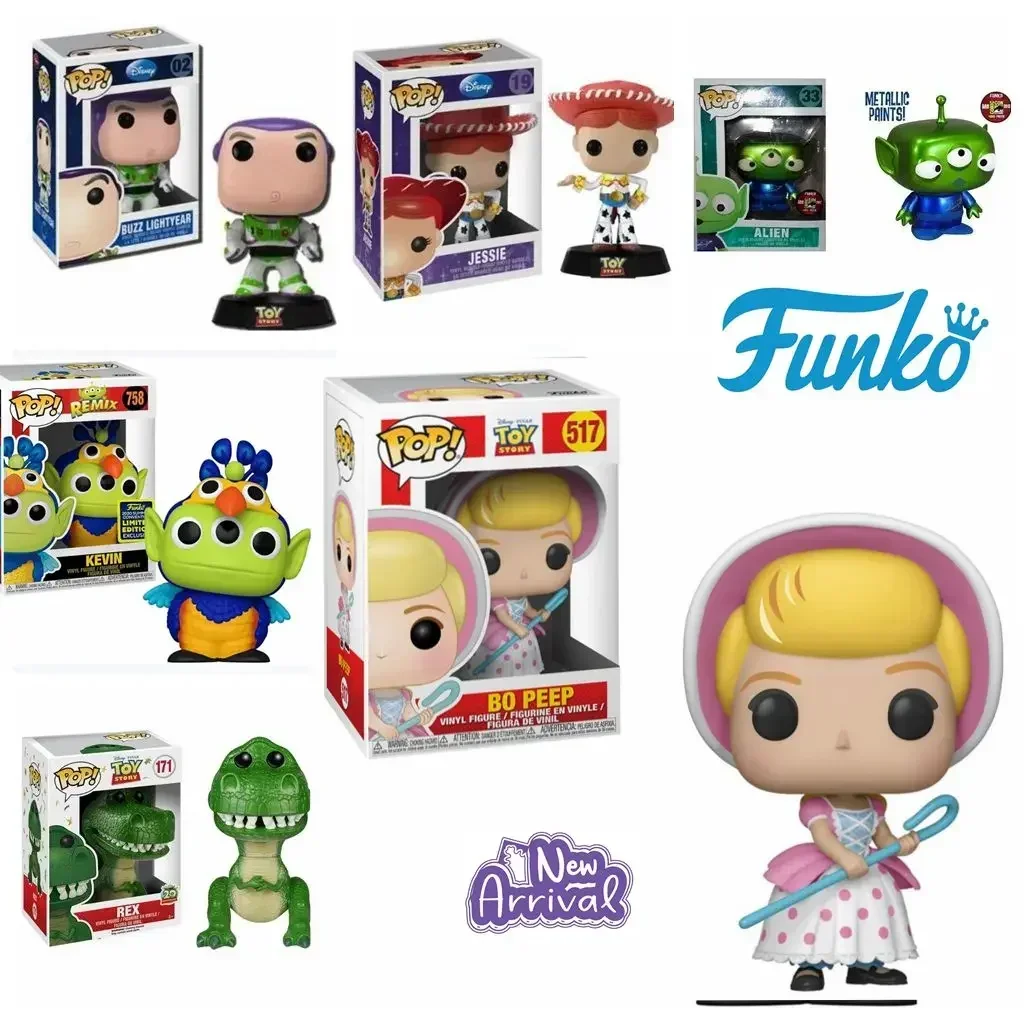 FUNKO POP Disney Toy Story 4 Bo Peep 517# Kevin 758# Buzz Light Year 02 Alien Rex Hamm PVC Vinyl Figures Collection Model Toys