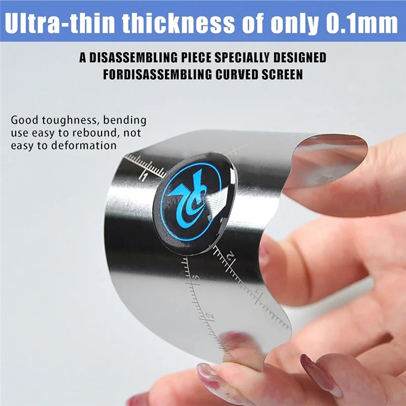 

A78U-6PCS/Set Ultra-Thin 0.1Mm Professional Stainless Steel Curved Spudger Pry Blade Repair Opening Tool