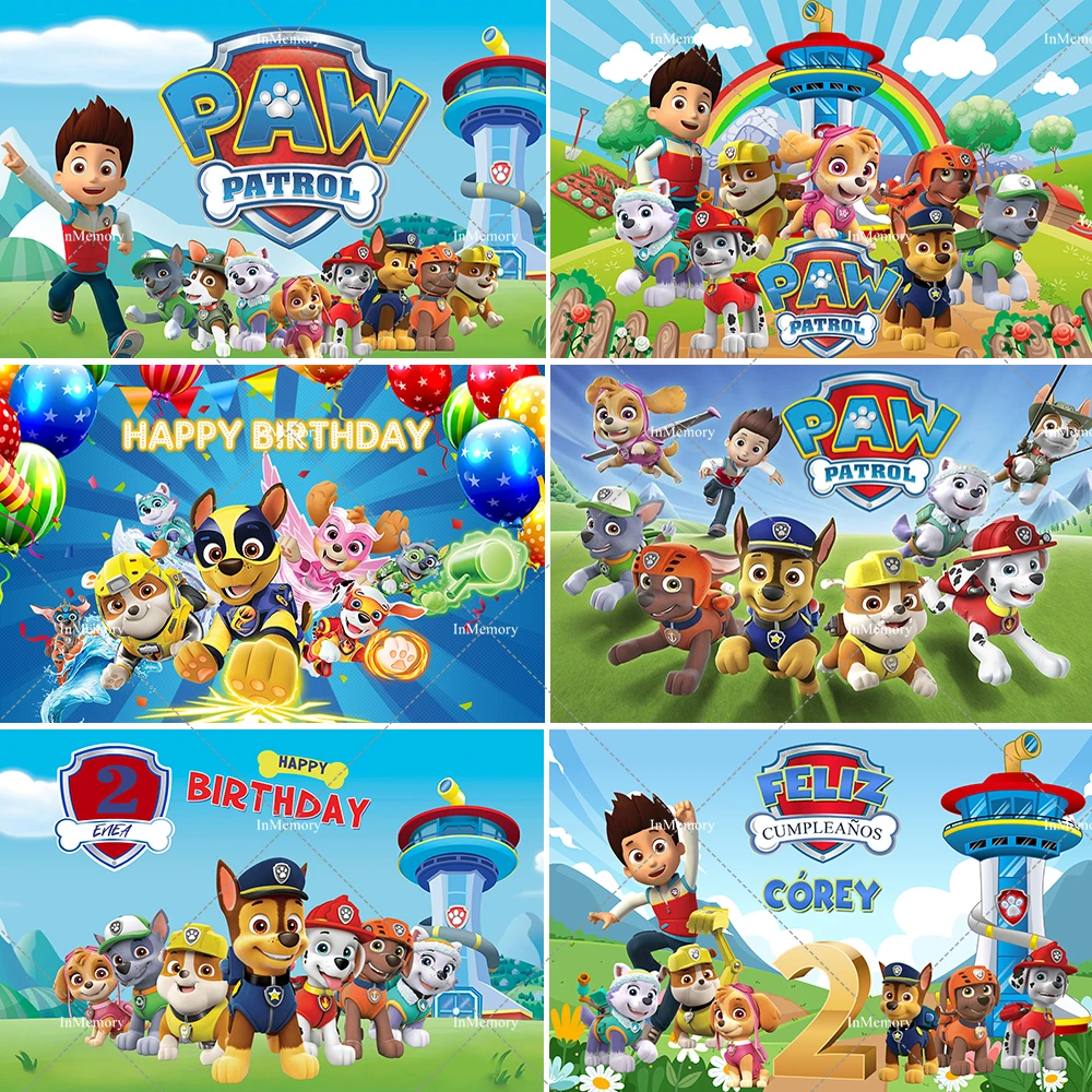Paw Patrol Backdrop Boy 1st 2nd 3rd Birthday Party Backgroun