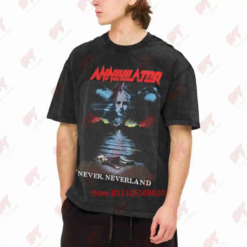 Annihilator Band Never Neverland Vintage Washed Tee Pure Cotton T-Shirt