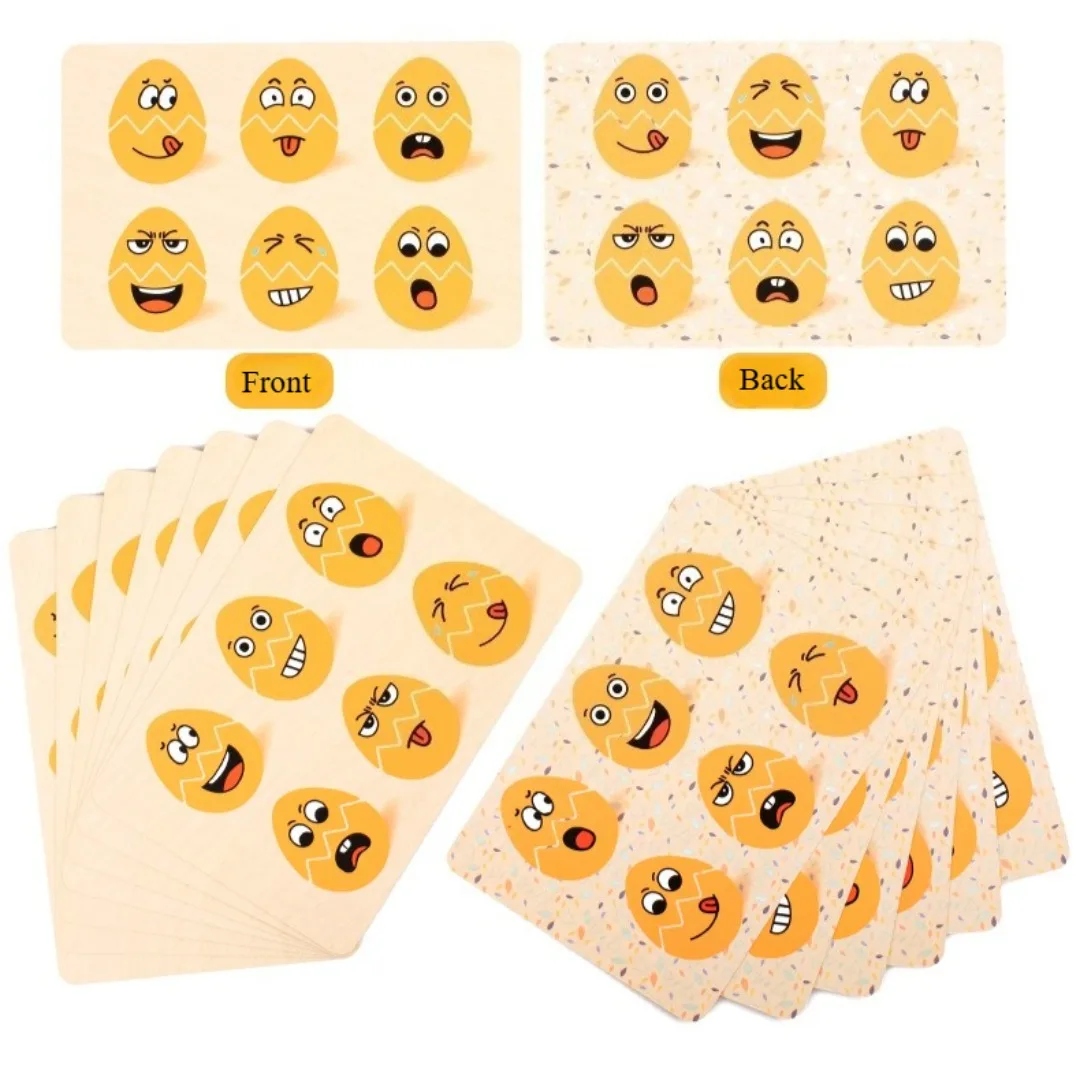 مجموعة واحدة من التعبيرات الخشبية على شكل بيضة لعبة مونتيسوري للأطفال الصغار في مرحلة ما قبل المدرسة ألعاب تعليمية حسية خشبية ذاتية الصنع هدايا للأطفال