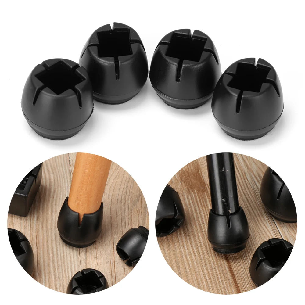 4Pcs Table Floor Protectors Round Bottom Non-Slip Covers Silicone Pads Furniture Feet Chair Leg Caps