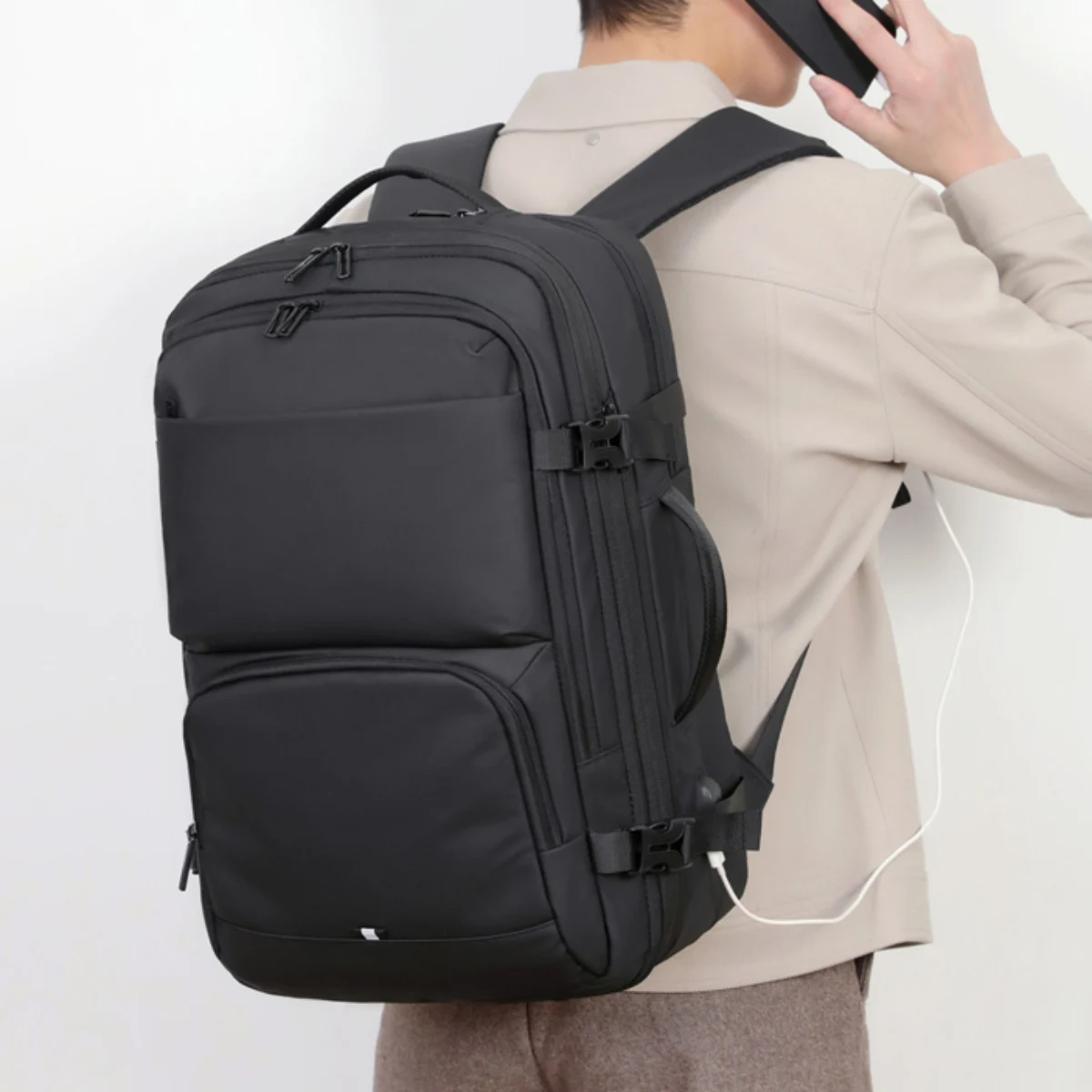 

Мужской деловой пригородный рюкзак, 16-дюймовая компьютерная сумка большой вместимости для деловых поездок, школьная сумка для студентов колледжа