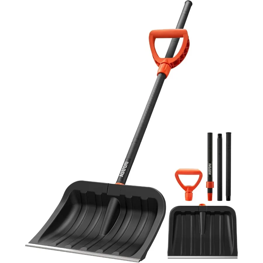 62 مجرفة ثلج شديدة التحمل مع مقبض مريح قابل للتعديل وشفرة من الفولاذ المقاوم للصدأ بعرض 17 بوصة للتصفية بكفاءة #1