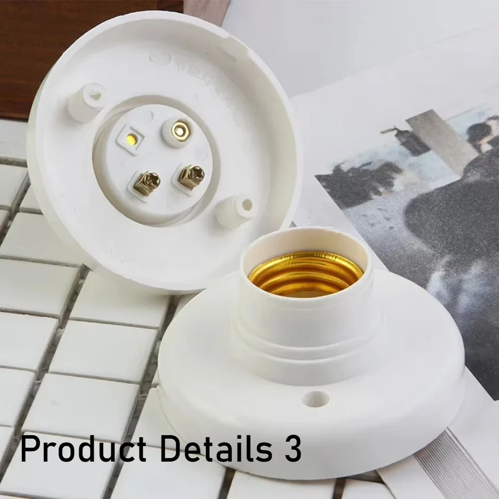 1-20PCS 220V E27 Screw Lamp Stand Light Bulb Socket Holder Adapter Base Cap Socket White Ceiling Light Lamp Bulb Fixing Base image 5