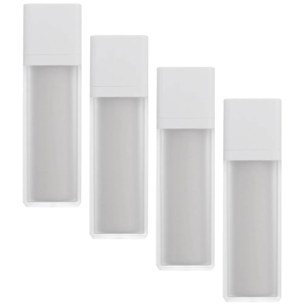 4 قطع من زجاجات مضخة لوشن ممتازة بدون هواء قابلة لإعادة الملء، حاوية كريم ذات ملمس غير لامع، جرة توزيع مدمجة بحجم مناسب للسفر