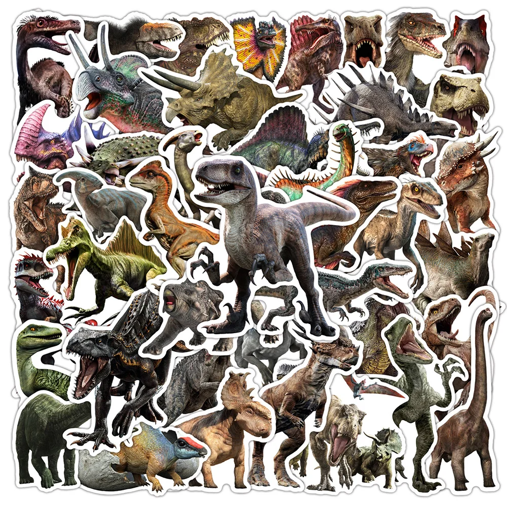 10/30/50pcs Cartoon Dinosaur Graffiti Stickers Cool Waterproof Decals DIY Motorcycle Phone Diary Guitar Ancient Animals Sticker