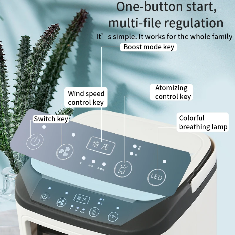 USB Portable Mini Air Conditioner Fan with 3 Speed Gears Home Desktop Cooling Fan LED Night Light Air Cooler for Room Office Cam view 4