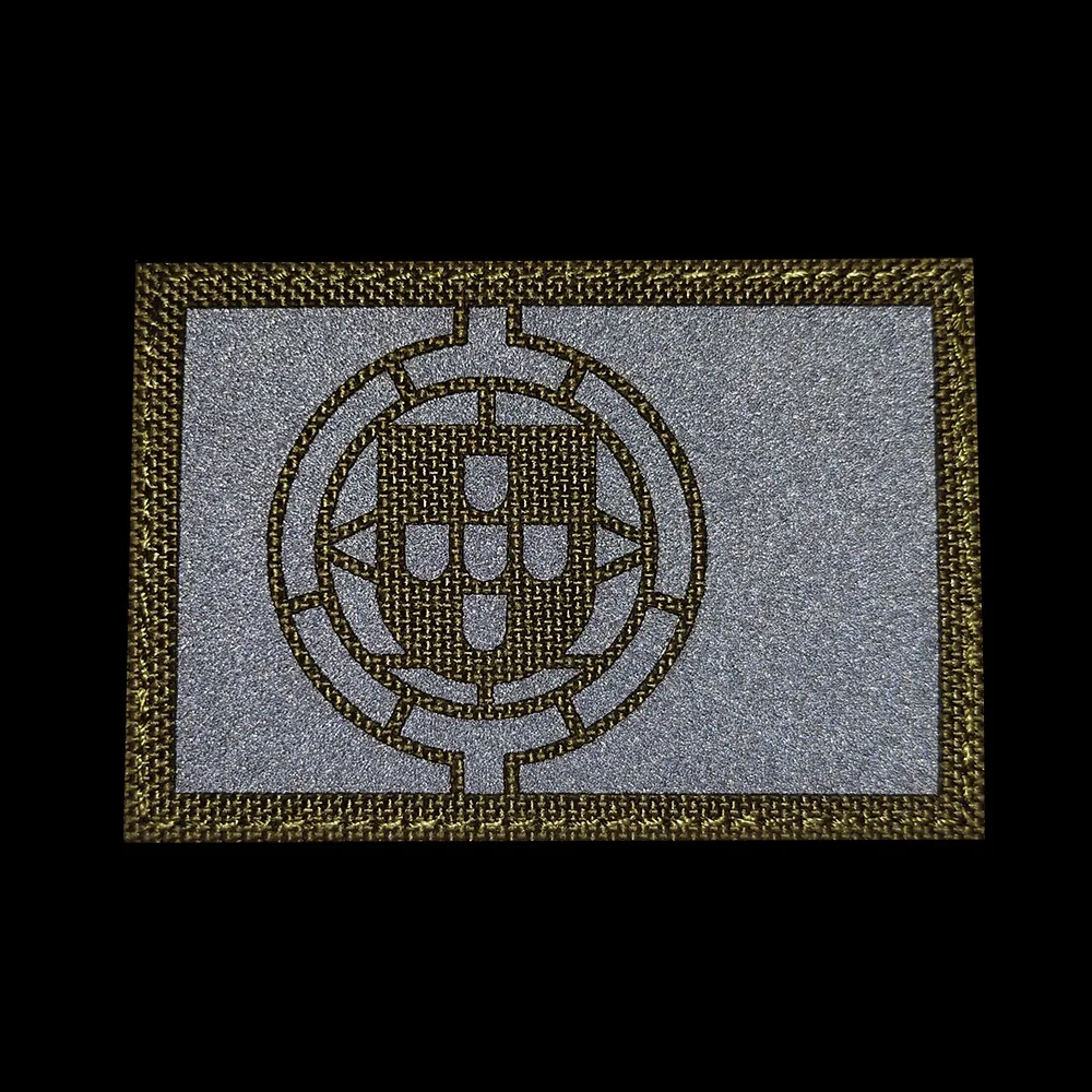 Infrared Reflective Portugal Flag Patch Military Tan Portuguese Emblem Armored Skull Embroidery Morale Badge Hook&loop Patches