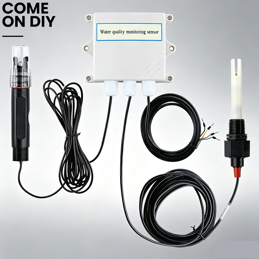 2 in 1 pH EC Sensor RS485 Modbus 4-20mA 0-2/5/10V Output Industrial Water Quality Tester IP68 for Aquaculture Sewage Irrigation