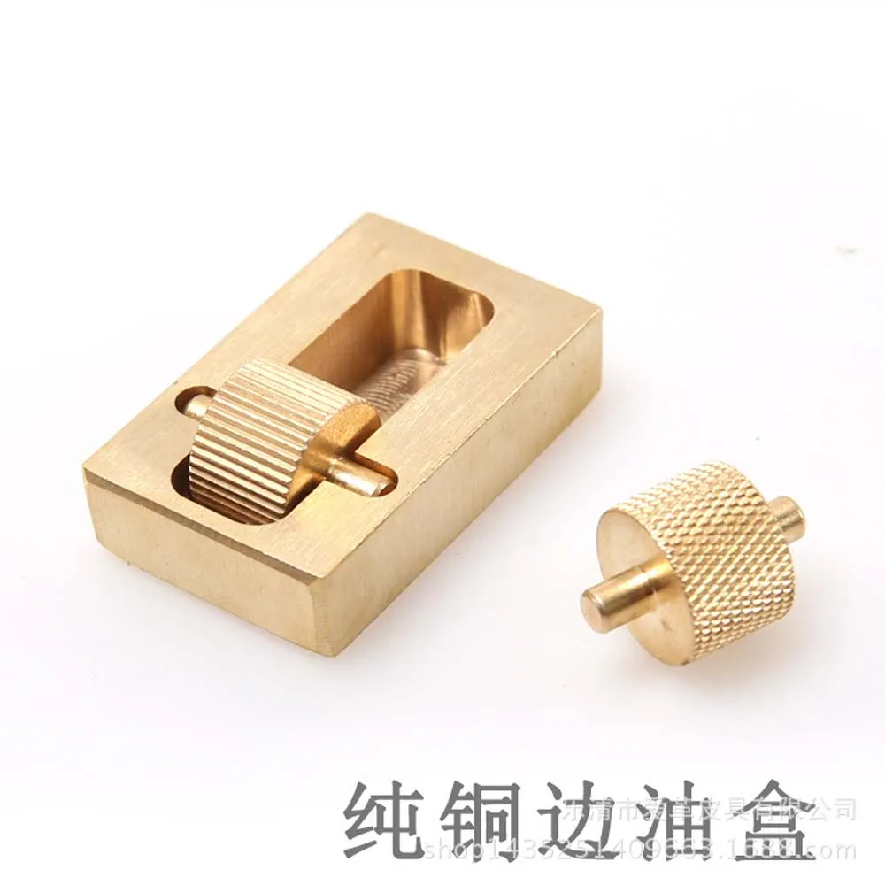 Leather edge banding tool, pure copper mini edge oil box, bucket edge oil pen, leather edge treatment DIY leather tool