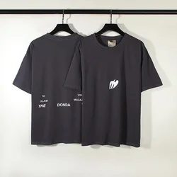 ストラップ付きの男性と女性のTシャツ,音楽が印刷された服,色あせた,黒,高品質