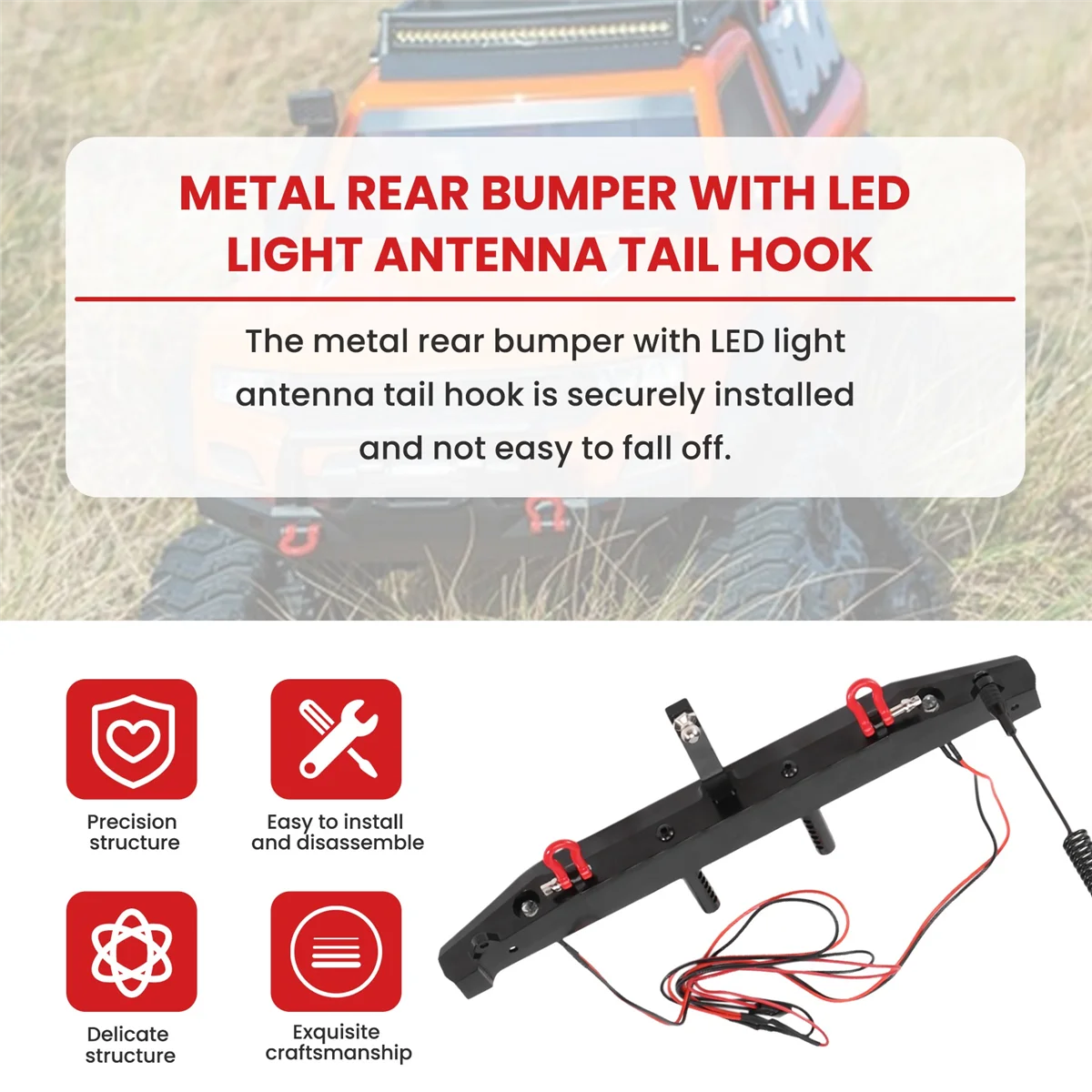 Parachoques Trasero Metal RC Crawlers