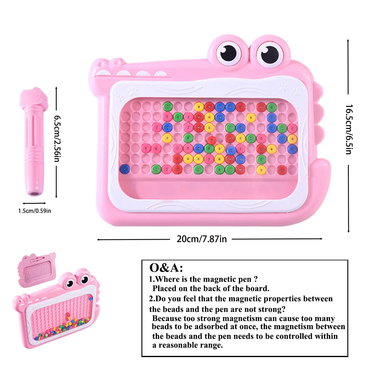 Montessori Magnetic Drawing Board Kids Color Cognition Toy Training Pen Control Moving Bead Sensory Game Play Educational Gift