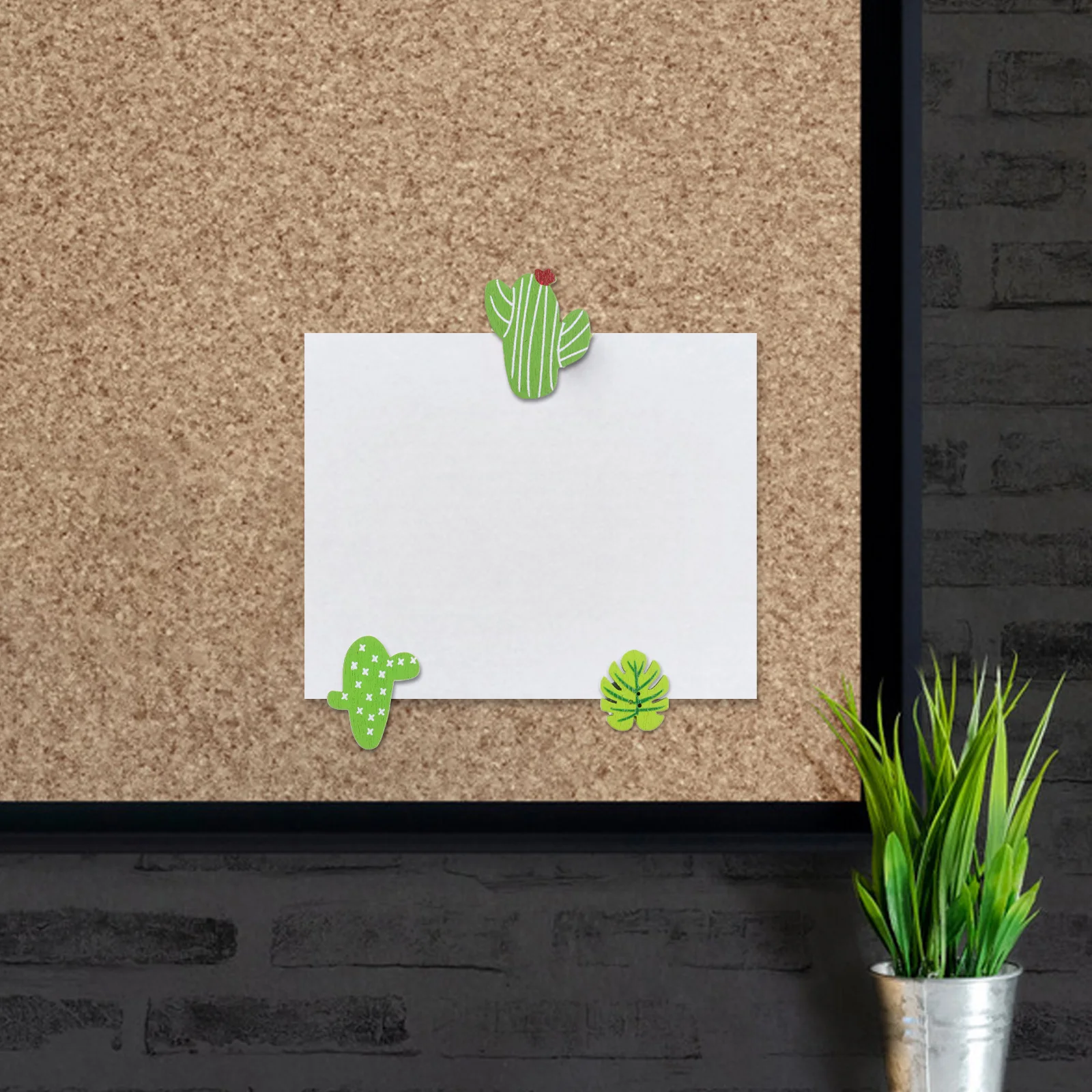 

30pcs Wooden Cactus Push Pins Thumb Tacks Bulletin Board Decorative Cute Succulent Plant Office Supplies Sturdy Iron Material
