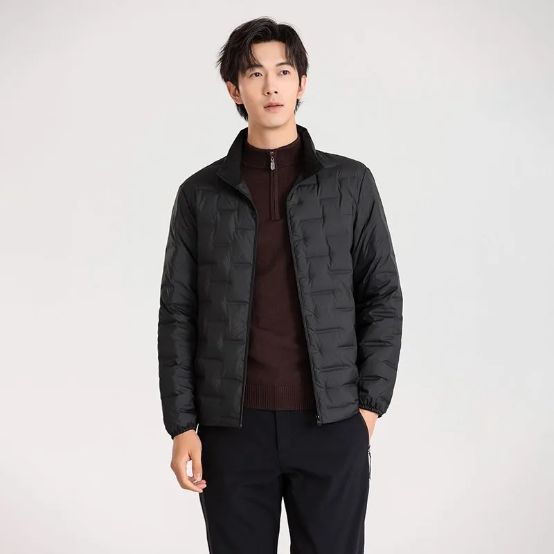 

New Winter Light Thin Down Jacket Men Short Stand-up Collar Duck Down Warmth Autumn Winter Coat Casual Bread Light Weight Jacket