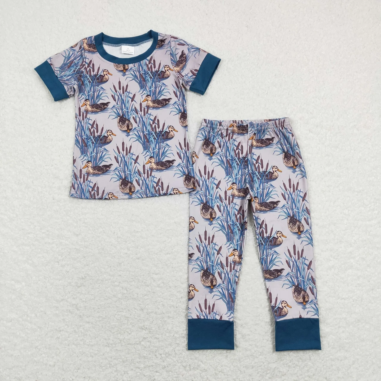 Wholesale Children Nightclothes Baby Boy Short Sleeves Ducks Shirt Pants Sleepwear Set Infant Pajamas Outfit Spring Fall Clothes