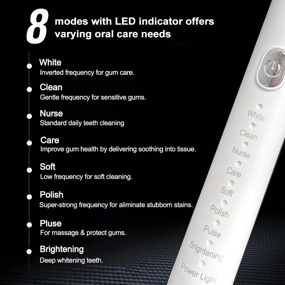 Electric Toothbrush Set, Rechargeable Sonic Toothbrush + 4 Replacement Heads, Portable for Home, Travel and Daily Use Now. gallery 3