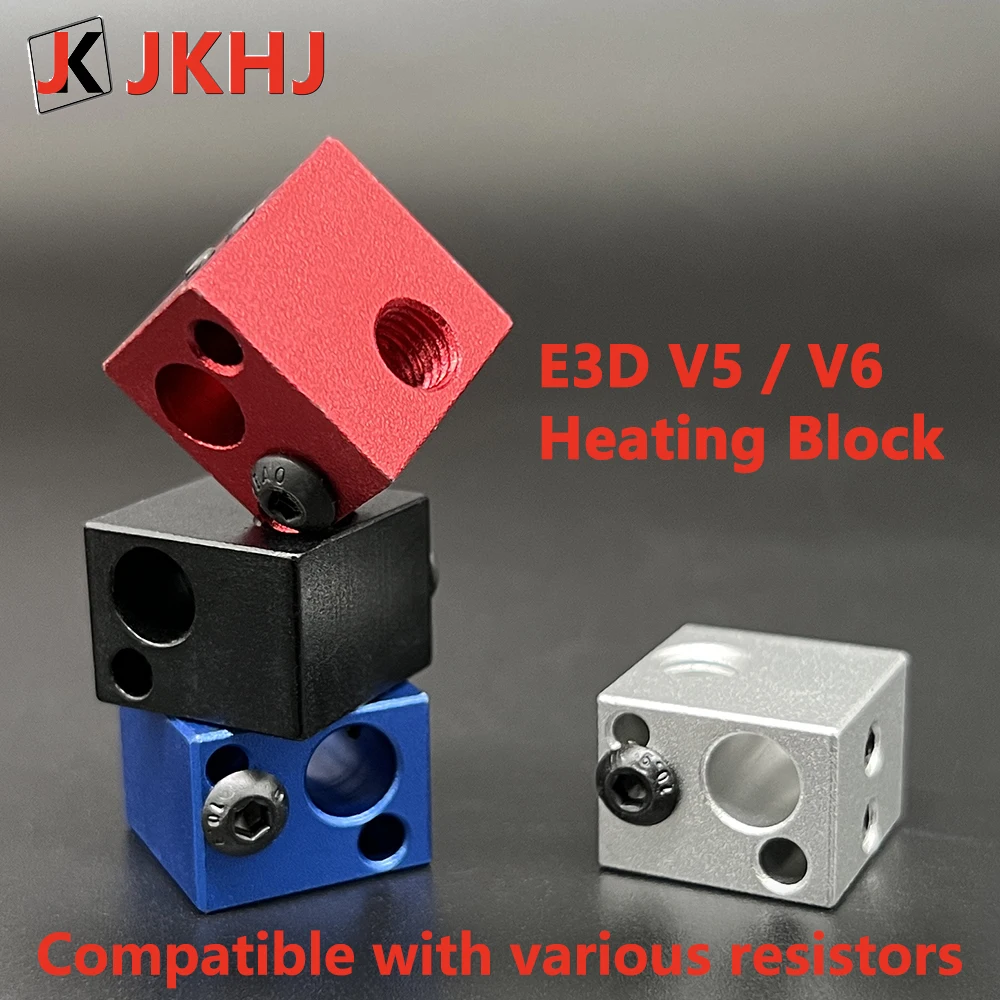 E3D V6 Hotend Heating Block 3D Printer Parts Thermistor and Thermocouple Heater Block Accessories V5 J-head Aluminium Heat Block