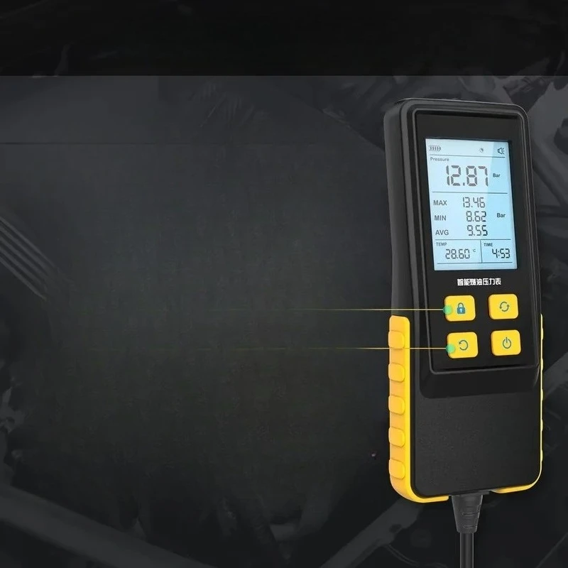 Electronic Digital Fuel Pressure Diagnostic Tool Pt630 Analyzer Monitoring Gauge With Data Holding Various Adapters