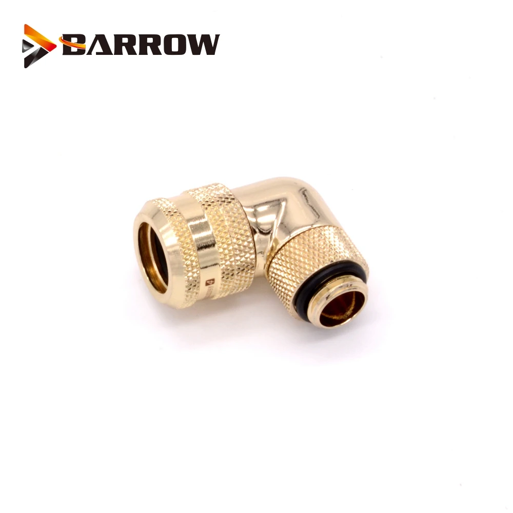 BARROW 90 Degree OD12mm/OD14mm/OD16mm Hard Tube Rotary Fitting Hand Compression Fitting G1/4'' Pipe use for Hard/Rigidity Tube