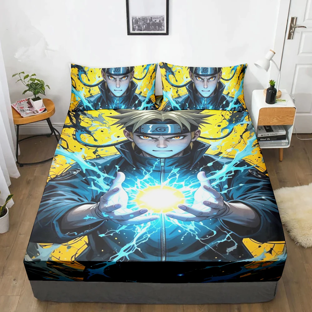 

Naruto Fitted Sheet Cartoon Uzumaki Naruto Bedding Set Bed Cover No Pillowcase for Bedroom Decor Children Teens