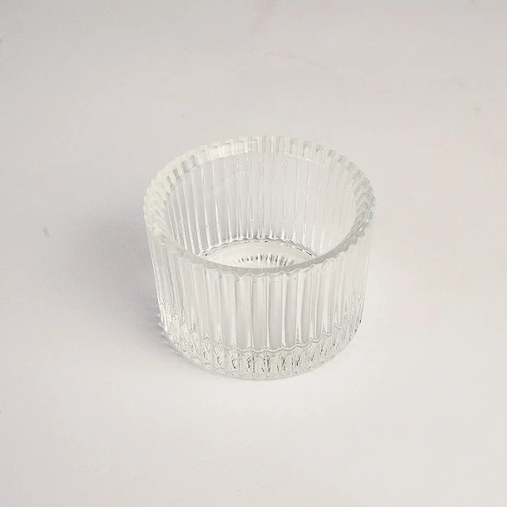 Set of 2 Clear Glass Tealight Holders product image
