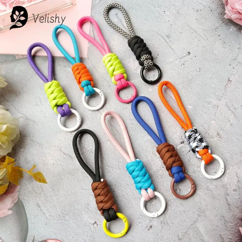 Schlüsselanhänger-Lanyard, starker Riemen für Schlüssel, geflochtenes Regenschirmseil, hängendes Handy-Zubehör, Ketten-Lanyard