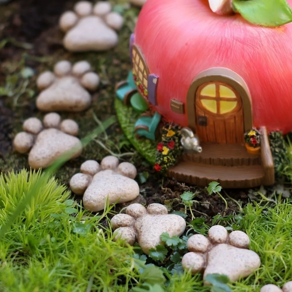 20pcs DIY Decorations Cat Claw Stone Step Lawn Decoration Bonsai Display Micro-Landscape Paving Stones Resin Bonsai Stone