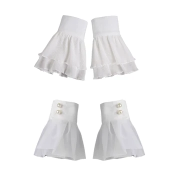 Çıkarılabilir İnci/Elastik Sahte Kollu Kadın Kazak için Katmanlı Manşetler Dekoratif