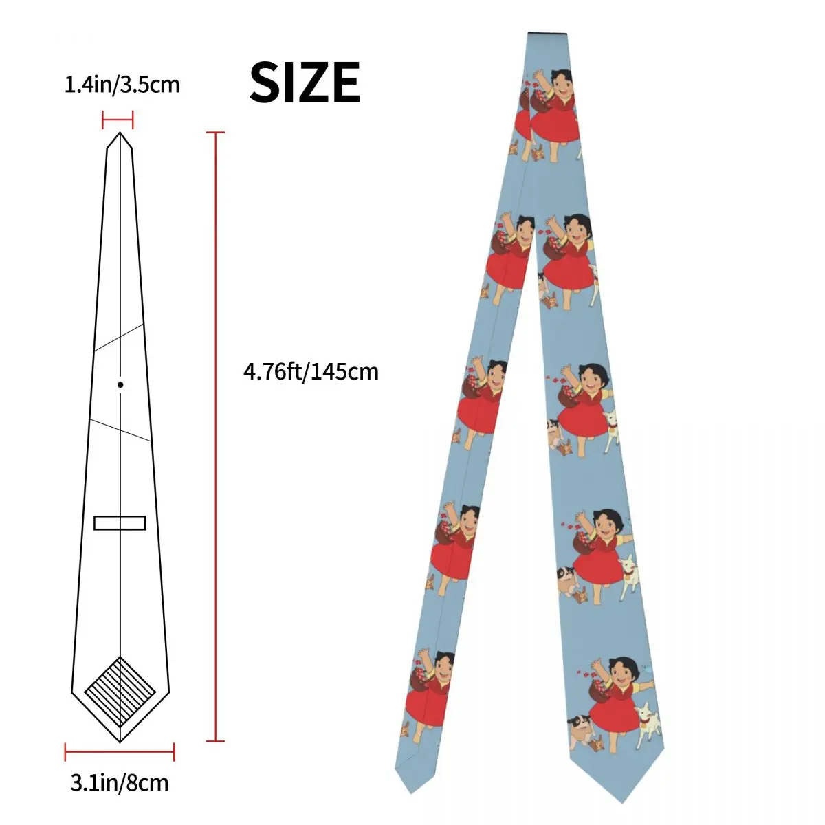 Men\'s Tie Cartoon Heidi The Girl Neck Ties Anime Cute Funny Collar Tie Design Daily Wear Party Quality Necktie Accessories