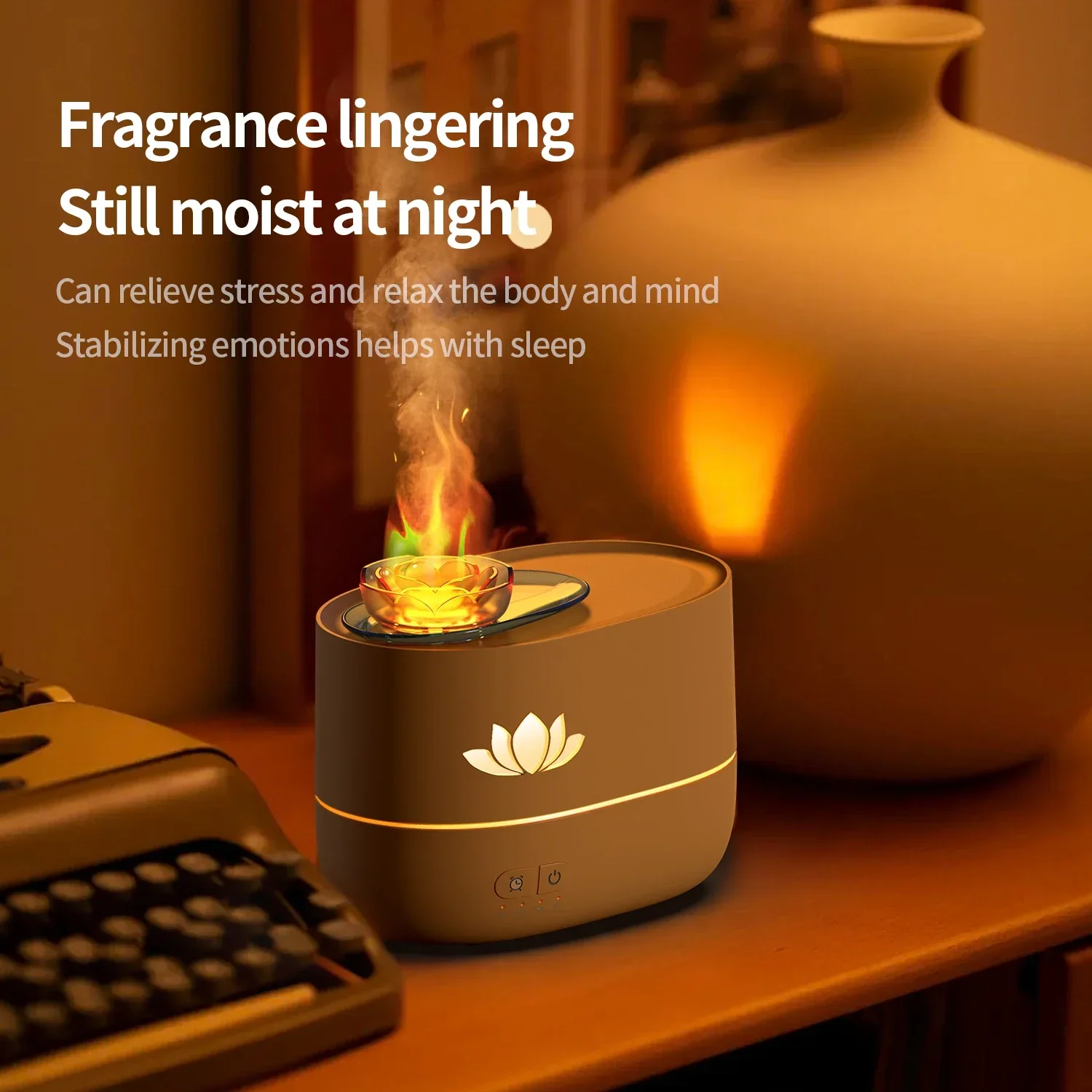 350ML USB Cable Lotus Flower Air Humidifier USB with LED Lamp Home Mini Diffuser