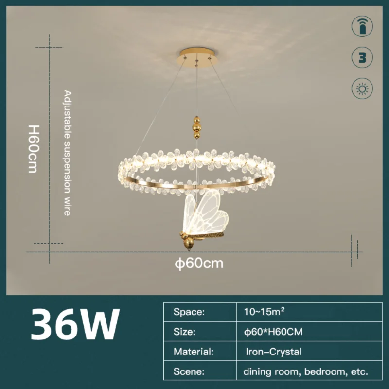 

LED pendant lamp Luxury Nordic Crystal For Living Room Hall Dining Table Kitchen Island Home Decor Duplex Villa Hanging Lamp