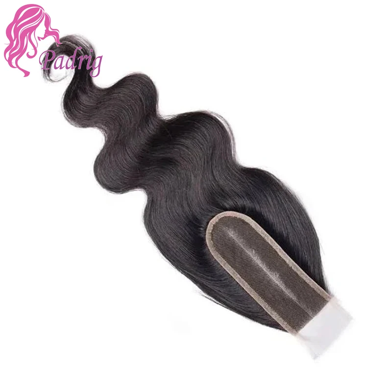 Perruque Lace Closure Wig Body Wave brésilienne naturelle, cheveux vierges, 10-20 pouces, 2x6, pre-plucked, 100% de densité