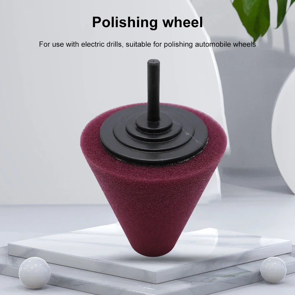 Car Polishing Pad Buffing Foam Sponge Pad Cone Polisher Buffer Pad Automotive Waxing Kit for Car Wheel Hub Polishing Sponge Pad