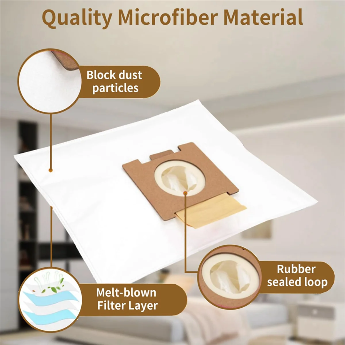 10 Vacuum Cleaner Bags for Hoover H81/H81 Pure Epa/Telios Extra, Large Capacity Non-Woven Vacuum Dust Bags image 5